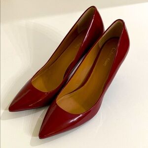 Calvin Klein Women's Red Patent Pointed-Toe Pumps size 8